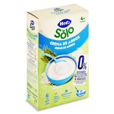 Papilla crema de arroz sin azúcares añadidos Hero 220 g-0