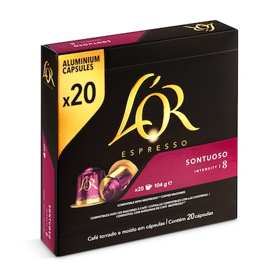 Cápsulas de café espresso sontuoso L'Or 20 unidades-0