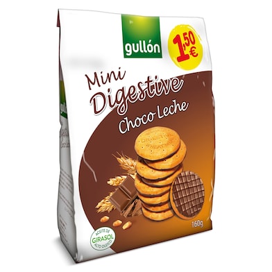 Mini galletas digestive de chocolate con leche Gullón 160 g-0