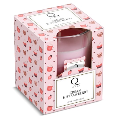 Vela perfumada nata y fresa Dia Imaqe caja 1 unidad-0