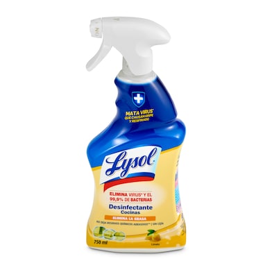 Limpiador desinfectante cocina frescor limón Lysol spray 750 ml-0