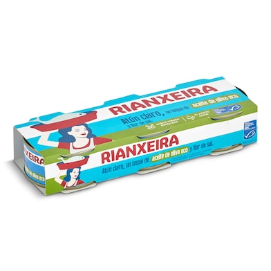 Atún claro en aceite de oliva eco MSC Rianxeira 3 x 52 g-0