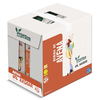 Bebida de avena 0% azúcares Dia Vegedia pack 6 x 1 L-0