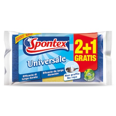 Estropajo universal no raya Spontex bolsa 3 unidades-0