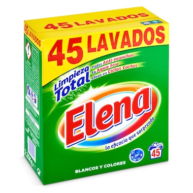 Detergente máquina polvo limpieza total Elena 45 lavados-0