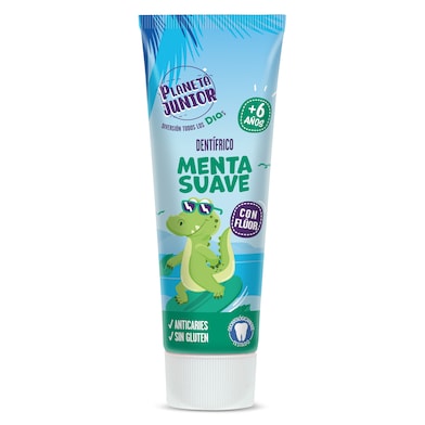 Pasta de dientes para niños menta suave Dia Planeta Junior 75 ml-0