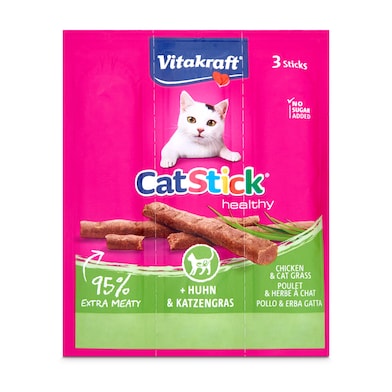 Snack para gato de pollo con hierba 3 unidades Vitakraft 18 g-0