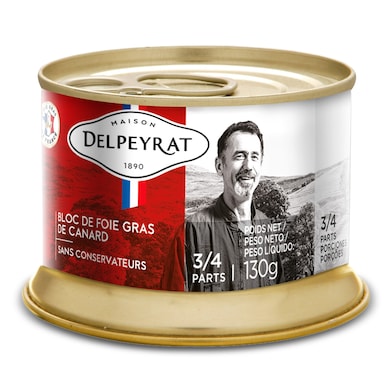 Bloc de foie gras de pato Delpeyrat 130 g-0