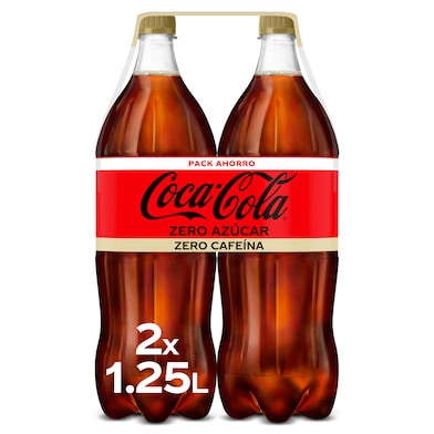 Refresco de cola zero zero Coca-Cola botella 2 x 1.25 L-0