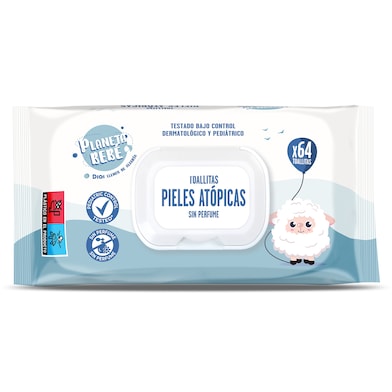 Toallitas para bebés con piel atópica Dia Planeta Bebé 64 unidades-0