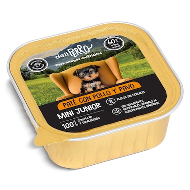 Paté para perros mini junior con pollo y pavo Dia Deliperro 150 g-0