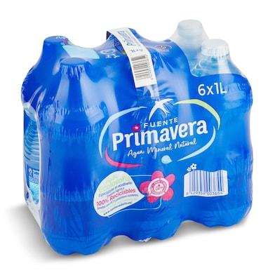 Agua mineral Fuente Primavera pack 6 x 1 L-0