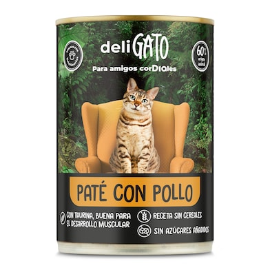 Alimento para gatos paté con pollo  Dia Deligato 400 g-0