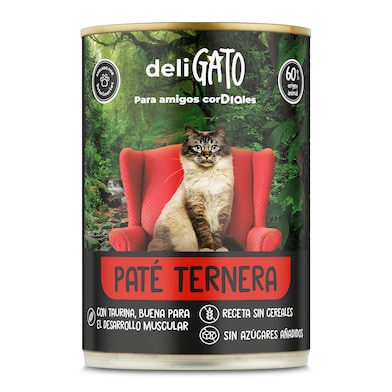 Alimento para gatos paté de ternera Dia Deligato 400 g-0