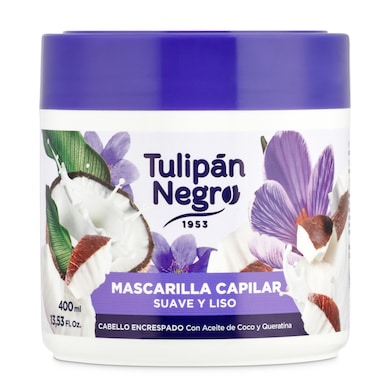 Mascarilla capilar suave y liso Tulipán Negro 400 ml-0