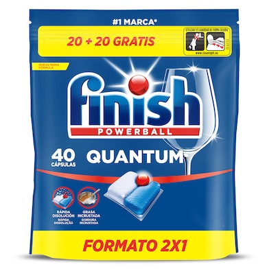 Pastillas lavavajillas quantum Finish 40 unidades-0
