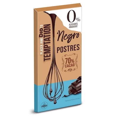 Chocolate negro para postres sin azúcares añadidos Dia Temptation 200 g-0