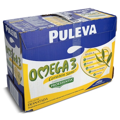 Leche desnatada omega 3 Puleva pack 6 x 1 L-0