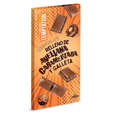 Chocolate relleno de avellana caramelizada y galleta Dia Temptation 100 g-0