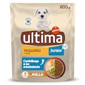 Alimento para perros mini junior con pollo Ultima 800 g