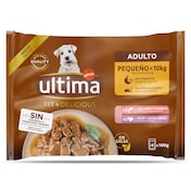 Alimento para perros mini adultos mix salmón/pavo Ultima 4 x 100 g