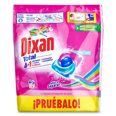 Detergente máquina cápsulas adiós al separar Dixan bolsa 12 lavados-0