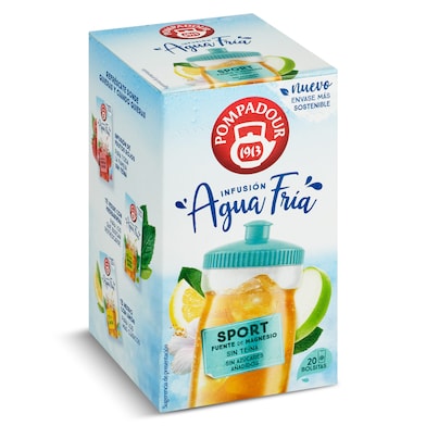 Infusión sport con magnesio agua fría Pompadour 20 unidades-0