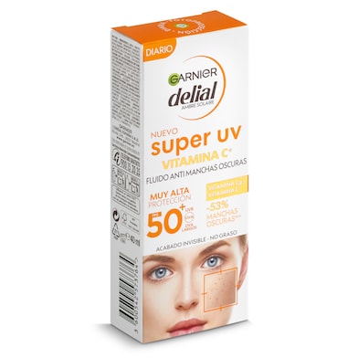 Protector solar facial antimanchas con vitamina C spf 50+ Delial 40 ml-0