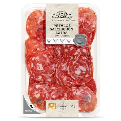 Pétalos de salchichón extra 50% duroc Dia Nuestra Alacena 80 g-0