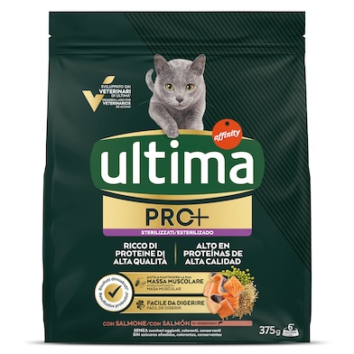 Alimento para gatos esterilizados con salmón Ultima Pro+ 375 g-0