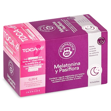 Infusión de melatonina y pasiflora Pompadour 15 unidades-0