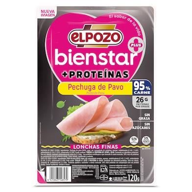 Pechuga de pavo + proteínas Elpozo Bienstar 130 g-0