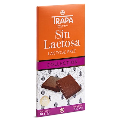Chocolate con leche sin lactosa Trapa 90 g-0