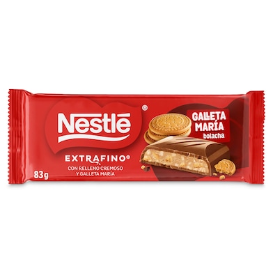 Chocolate con leche con relleno cremoso y galletas María Nestlé Extrafino 83 g-0