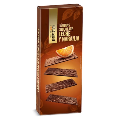 Láminas de chocolate con leche y naranja Dia Temptation 100 g-0 Láminas de chocolate con leche y naranja Dia Temptation 100 g-0