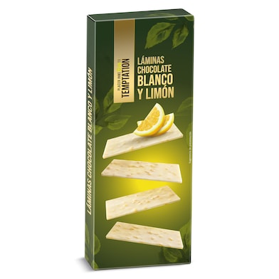 Láminas de chocolate blanco y limón Dia Temptation 100 g-0 Láminas de chocolate blanco y limón Dia Temptation 100 g-0
