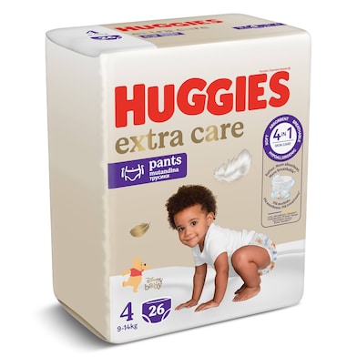 Pañales pants 9-14 kg talla 4 Huggies Extra Care 26 unidades-0