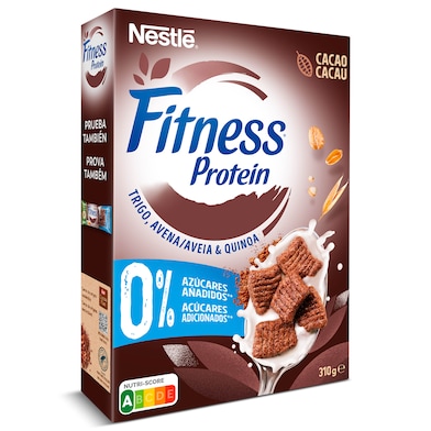 Cereales de trigo, avena y quinoa integral con cacao proteína Nestlé Fitness 310 g-0