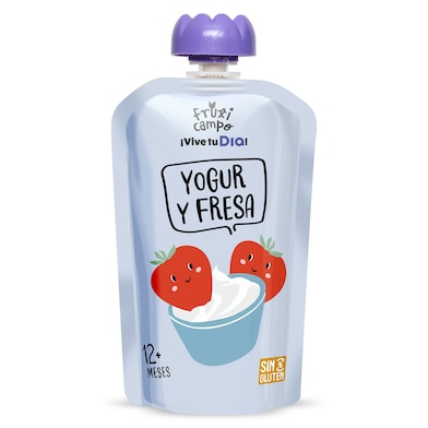 Alimento infantil lácteo con puré de fresa Dia Fruticampo 100 g-0