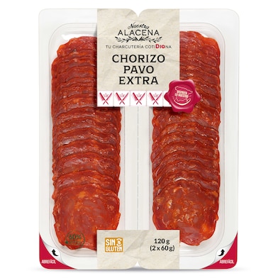 Chorizo de pavo extra Dia Nuestra Alacena 2 x 60 g-0