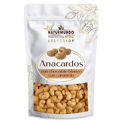 Anacardos recubiertos con chocolate blanco y caramelo Dia Naturmundo 150 g-0 Anacardos recubiertos con chocolate blanco y caramelo Dia Naturmundo 150 g-0