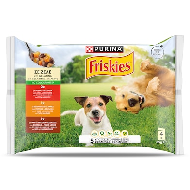 Alimento para perros en gelatina Friskies 4 x 85 g-0
