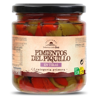 Pimientos del piquillo rojo y verde en tiras Dia Vegecampo 275 g-0