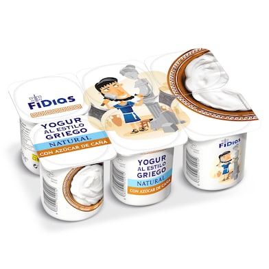 Yogur griego natural con azúcar de caña Dia Fidias 6 x 125 g-0