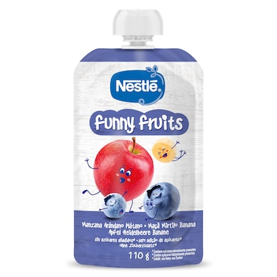 Puré de arándanos, manzana y plátano funny fruits Nestlé 110 g-0