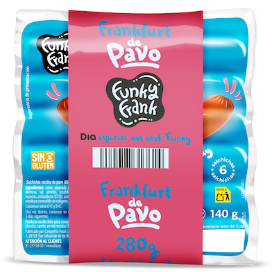 Salchichas Frankfurt de pavo Dia Funky Frank 2 x 140 g-0