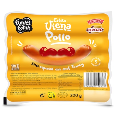 Salchichas viena de pollo Dia Funky Frank 200 g-0