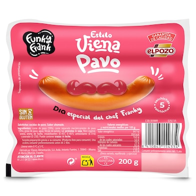 Salchichas viena de pavo Dia Funky Frank 200 g-0