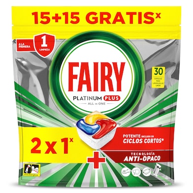 Pastillas lavavajillas platinium Fairy 30 unidades-0