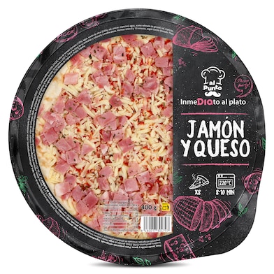 Pizza jamón y queso Dia Al Punto 400 g-0